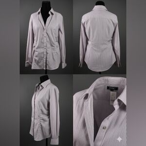 New York & Company Red and White Striped Shirt